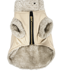 Chaleco Térmico Premium con Forro de Felpa para Perros – Beige
