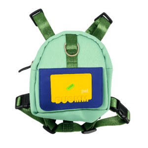 Arnés Mochila para Perros con Bolsillo Frontal – Verde Agua