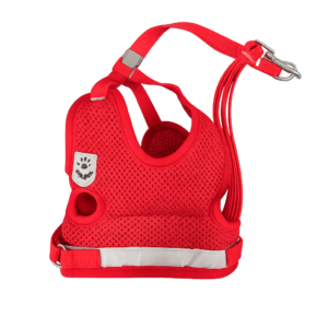 Arnés Reflectivo Transpirable con Correa para Perros – Rojo